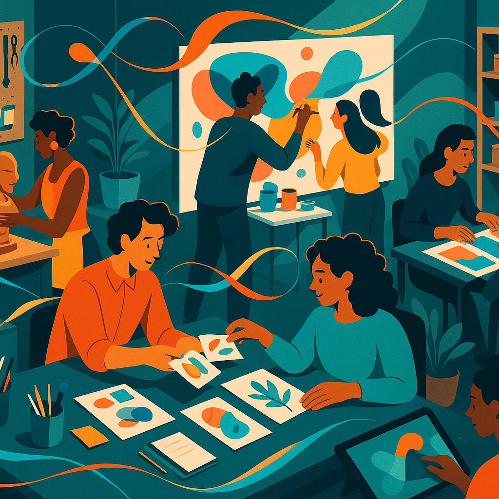 Artists collaborating on content